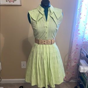 Antonio Melanie Green Seersucker Dress